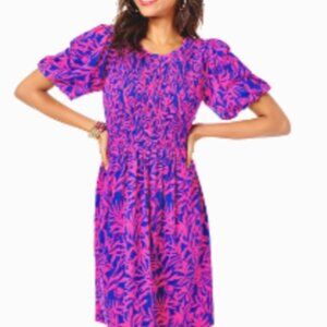 NWT LILLY PULITZER Chrystelle Dress In Pink Grenadine Flocking To Paradise - S